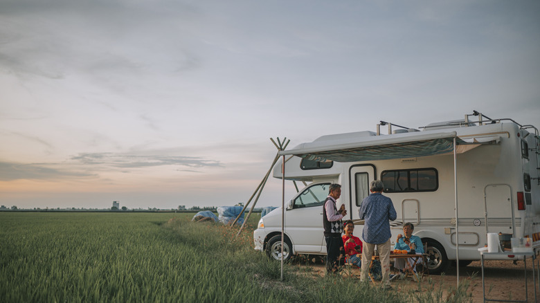 An RV camp site 