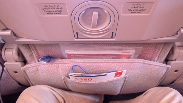 seat pocket on plane