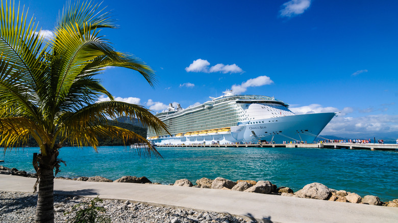 Royal Caribbean cruise ship in Labadee, Haiti