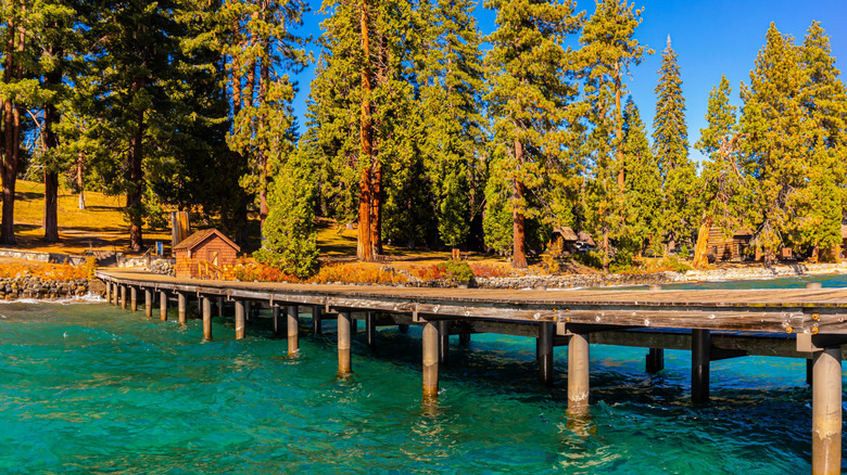 The historic boat dock at Ed Z'berg Sugar Pine Point State Park.