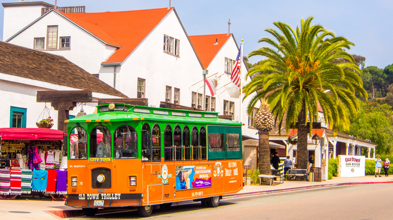 Trolley in Old Town San Diego