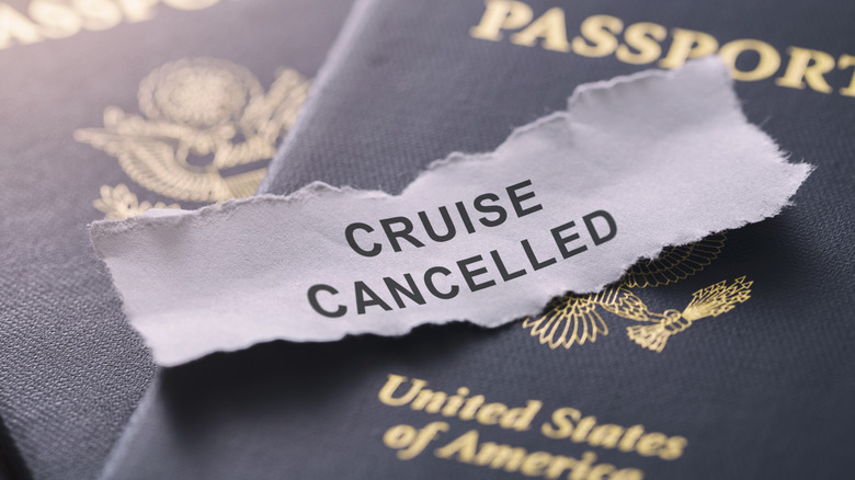 Cruise cancelled words over passports