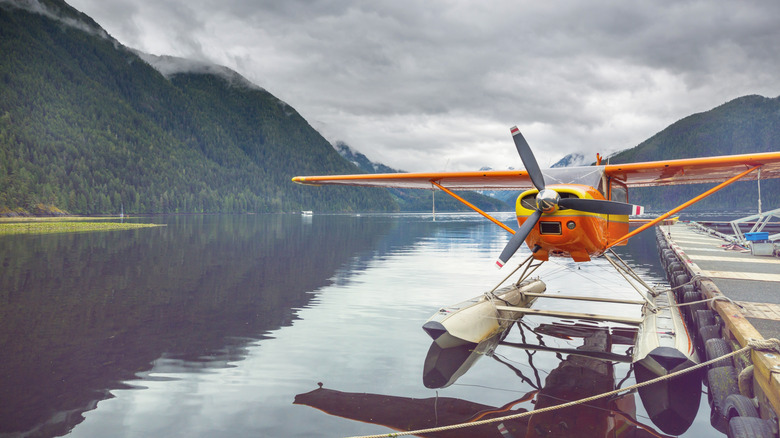 Float plane parked at dock