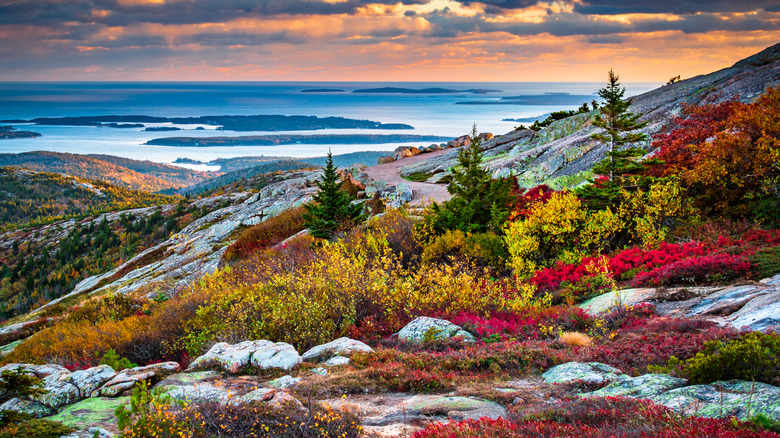 Area around Ellsworth, Maine in the fall