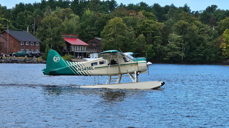 a seaplane in Greenville, a town on the southern tip of Moosehead Lake, in Maine