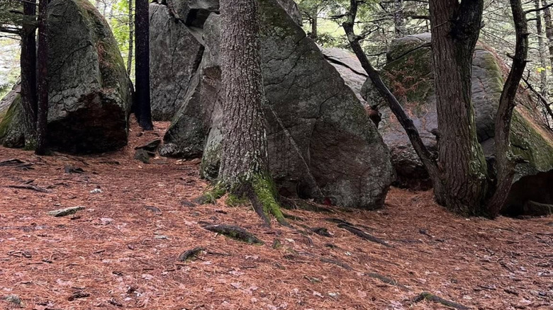 Rock caves on top of Mount Tire'm in Waterford, Maine