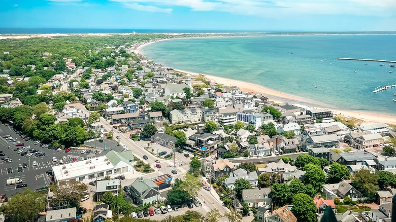 Sky-high view of beautiful Provincetown, Massachusetts