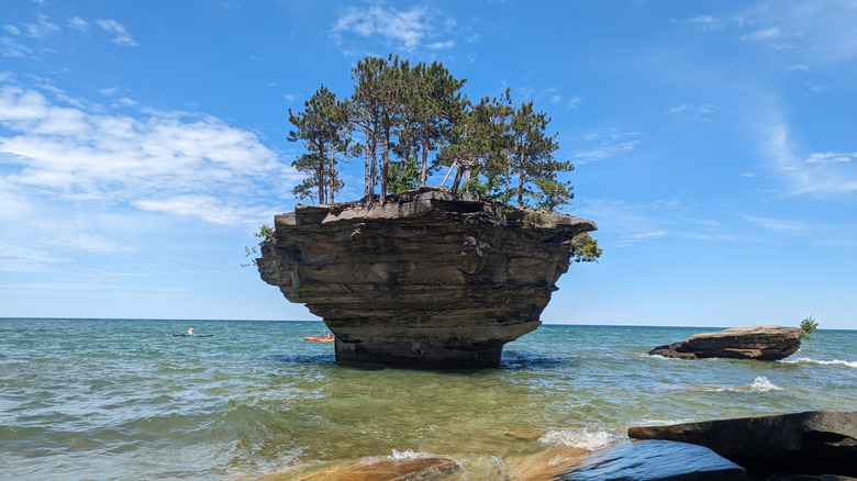 Turnip Shaped Rock in Lake Huron.