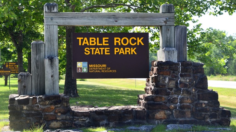 Sign for Table Rock State Park in Branson, Missouri