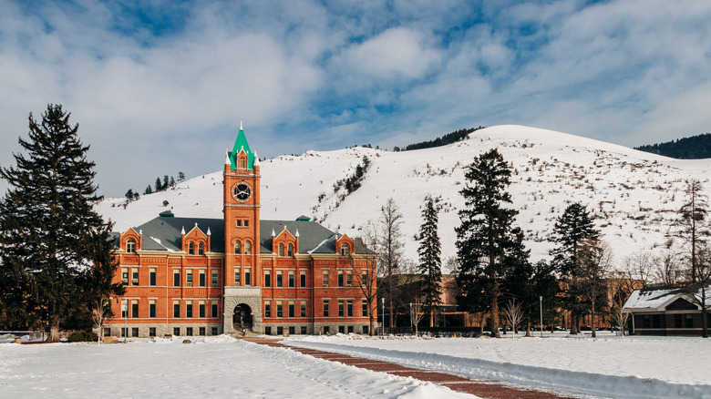 University of Montana in the Missoula winter