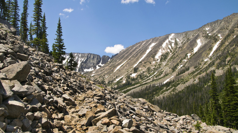 a rocky trail in the Crazy Mountains in Montana