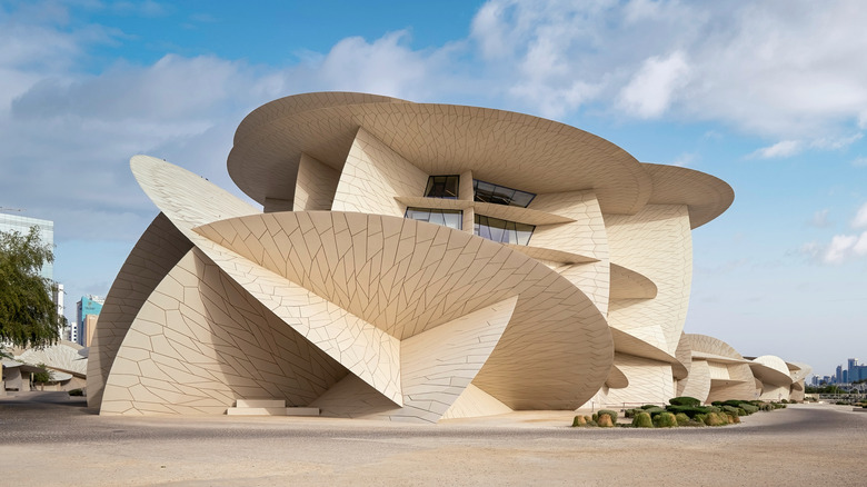 Modern design of National Museum of Qatar, Doha, Qatar