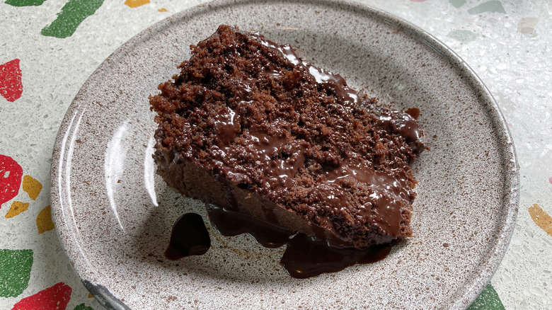 Slice of chocolate cake
