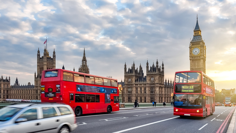 double-decker buses in London