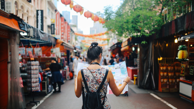woman exploring Chinatown