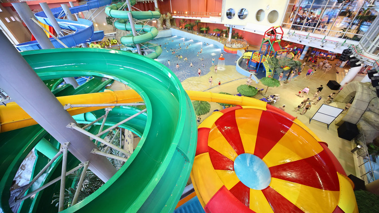 An indoor water park