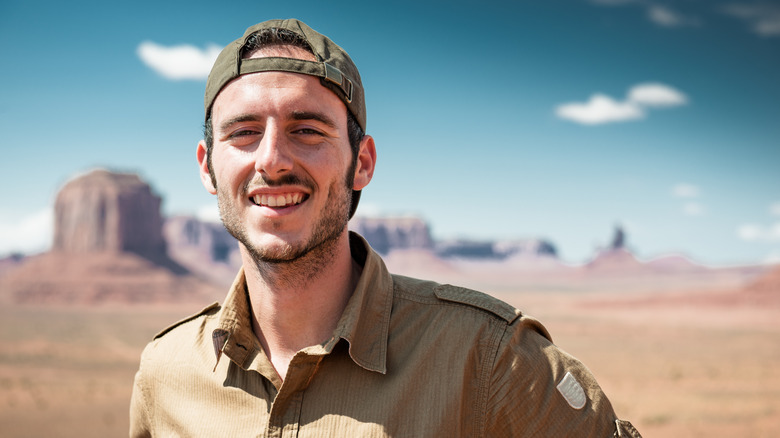 National park ranger smiling