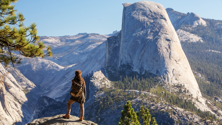woman looking at nature