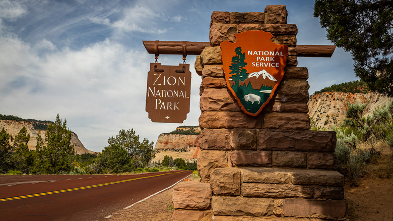 National Park Service sign at Zion