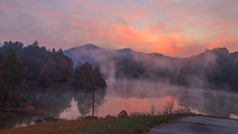 Mist over Lake Santeetlah at dawn