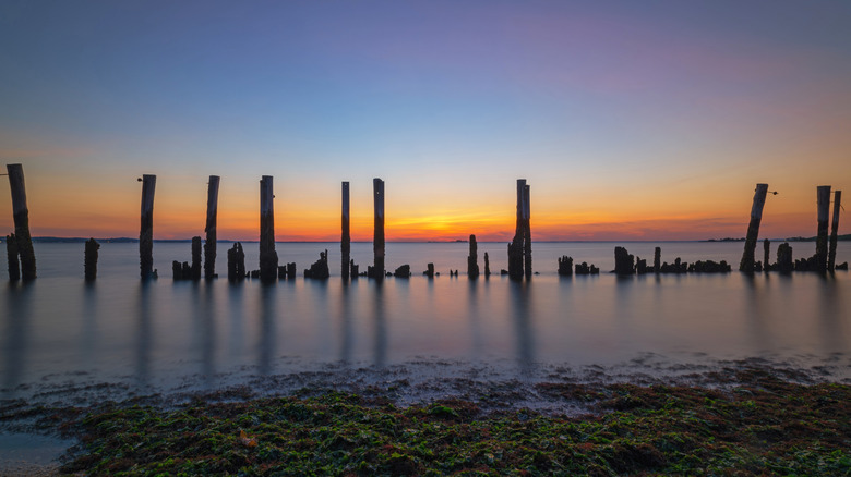 Sunset from Sandy Hook bay in New Jersey