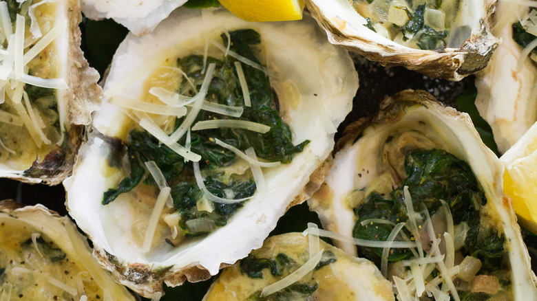 oysters with spinach and parmesan cheese