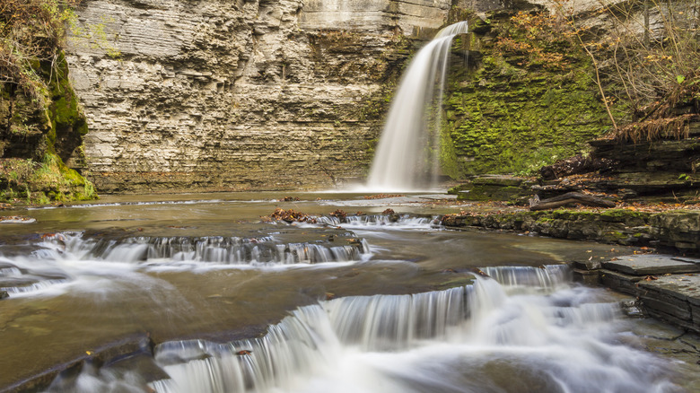 Eagle Cliff Falls with lots of levels in Havana Glen in Montour Falls