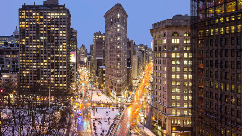 New York streets twilight Flatiron District