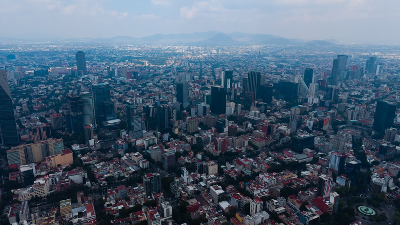 An aerial shot of Mexico City.