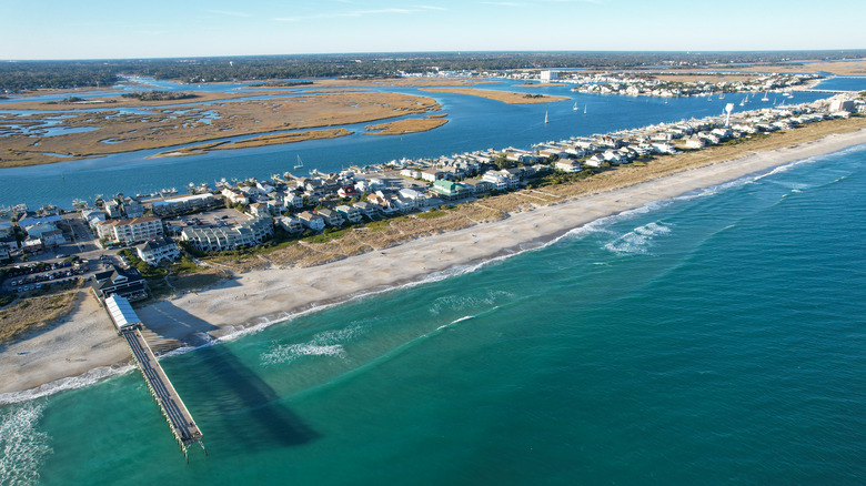 Aerial view of Wrightsville Beach in North Carolina