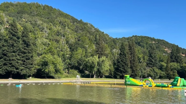 Looking out over Spring Lake Water Park near Santa Rosa, California.