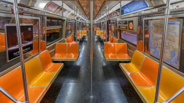 Empty NYC subway car
