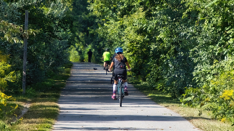 cyclists using a rail-trail
