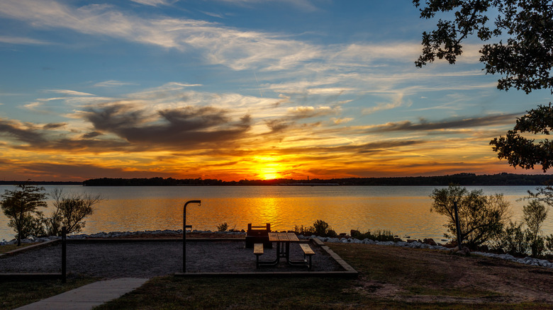 Lake Thunderbird view at sunset