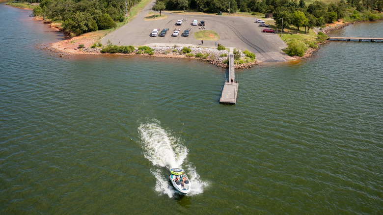 A boat in Lake Thunderbird