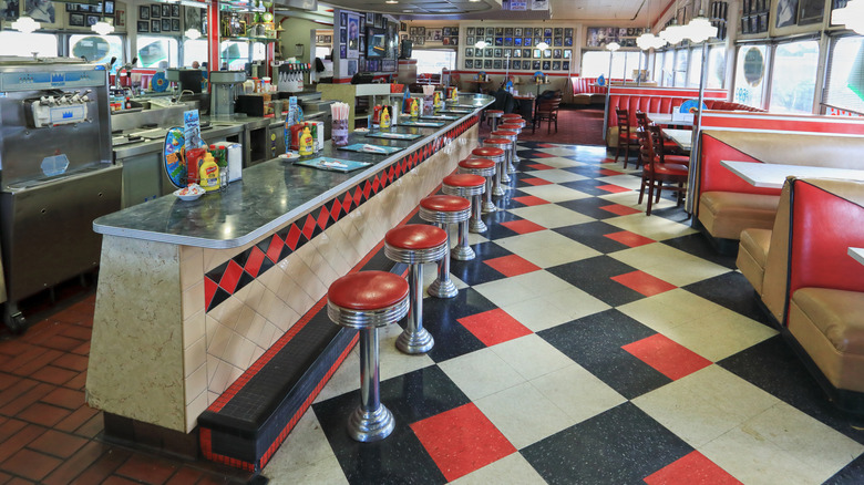 Inside a 1950s diner