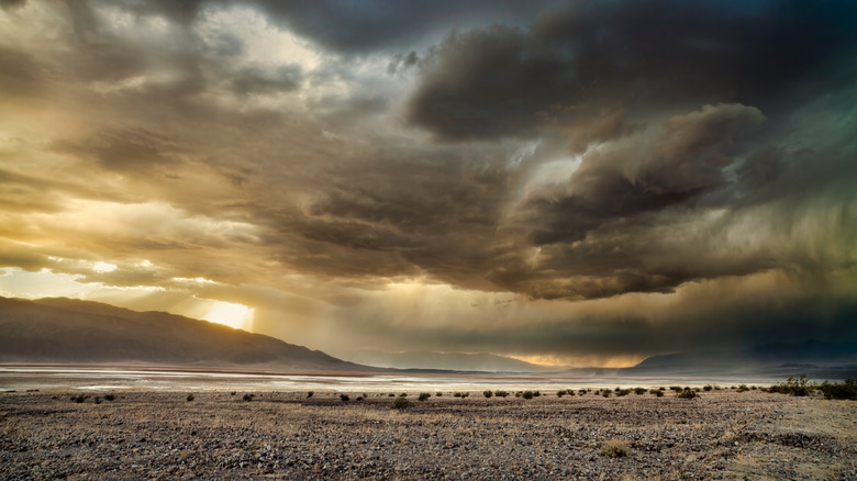 Storm clouds gather over Death Valley