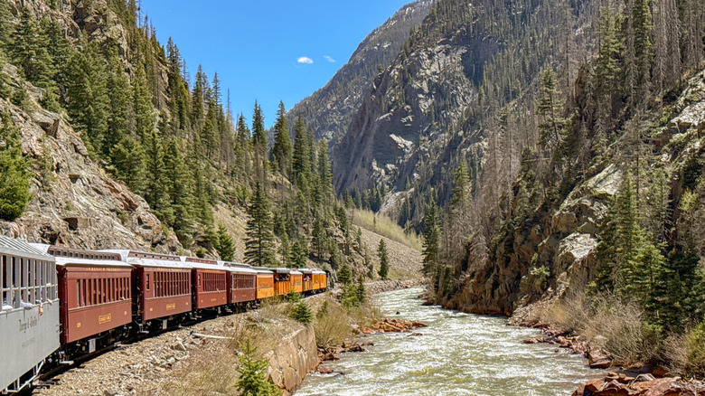 train through the Rocky Mountains