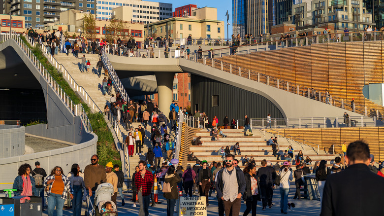 People walking in Seattle, Washington