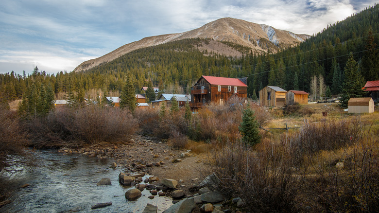 A creekside landscape of St. Elmo, Colorado