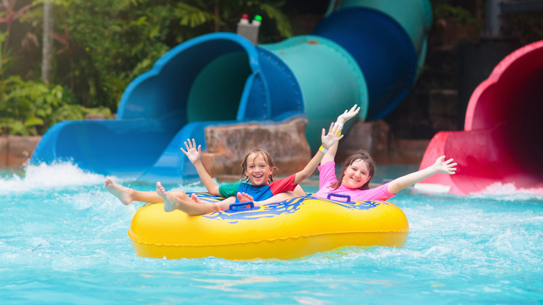 Happy kids at a water park