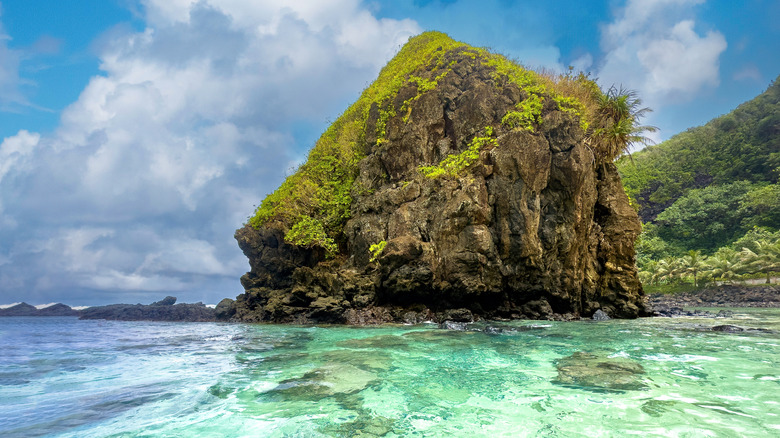 Offshore rock formations at National Park of American Samoa
