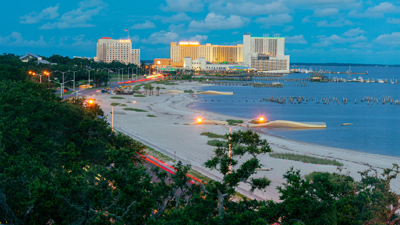 High rises cluster along the beach in Biloxi, Mississippi