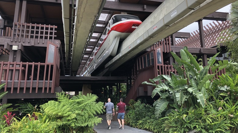 Disney monorail tropical plants Polynesian Village