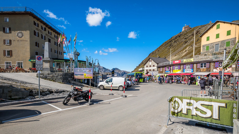 downtown and mountain view of Stelvio Pass, Italy