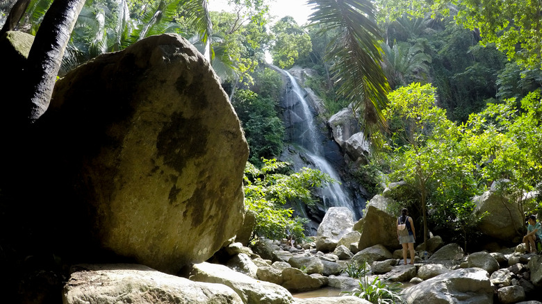 hike to a waterfall in Yelapa along the Bahia de Banderas in Cabo Corrientes, Jalisco, Mexico