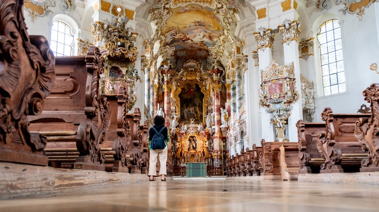 Ornate interior of the Wieskirche