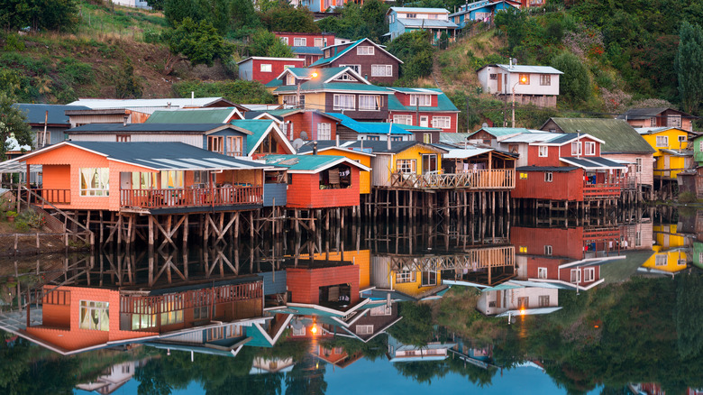Colorful houses in Chiloé