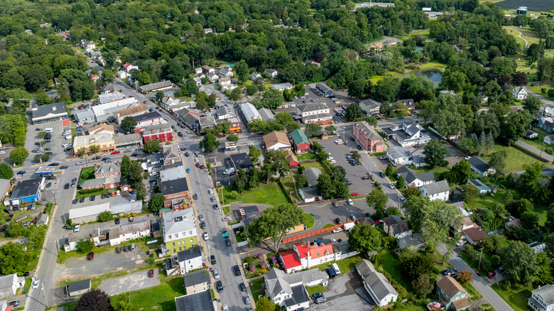 Aerial of Red Hook, NY