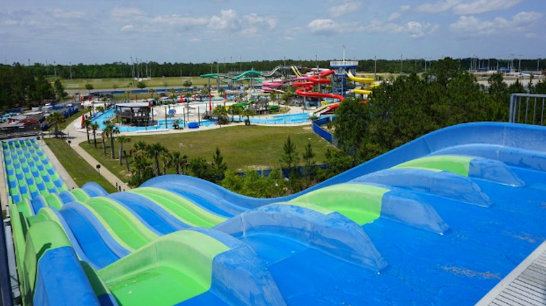 The Riptide Racer overlooks Gulf Island Waterpark.